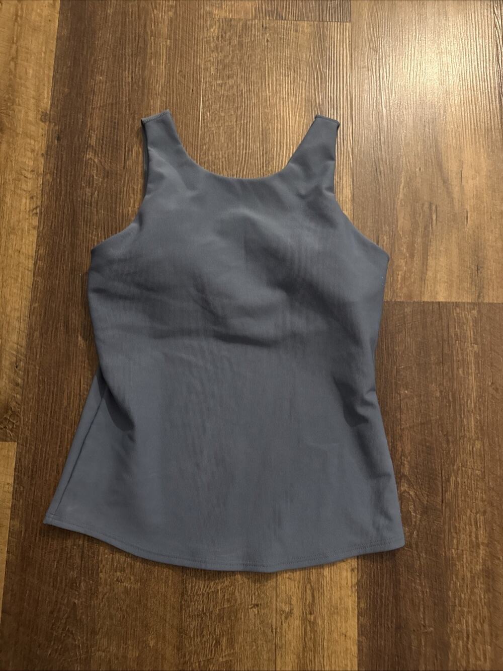 32 Degrees Ladies' Soft Ribbed Tank with Built-In-Bra Blue Gray Medium